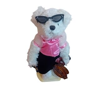 New NWT Pickford Brass Button Bears Lucy 1950s Stuffed Teddy zbear‎ W/ Stand 12"
